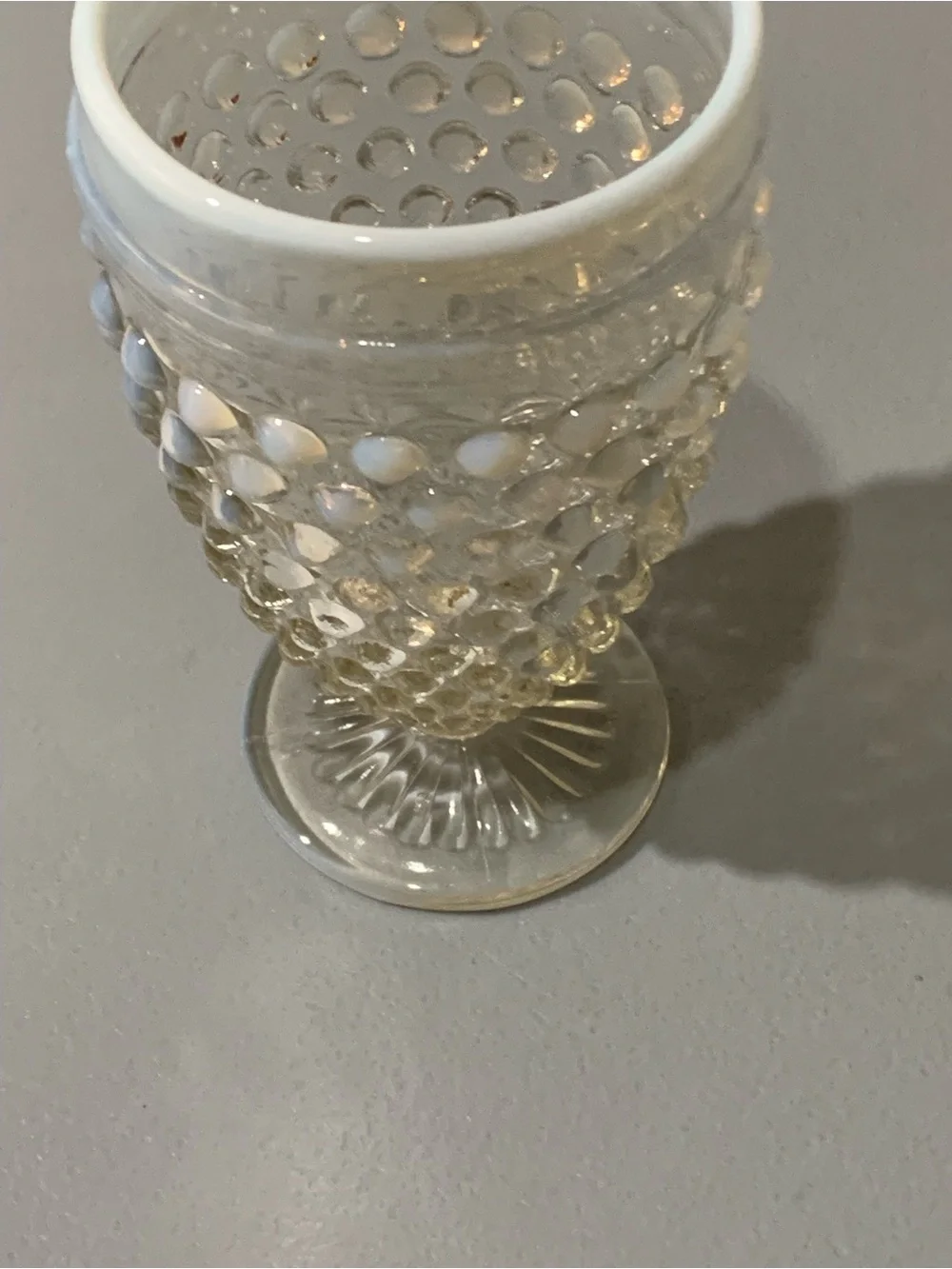 White Hobnail Glass Tumbler Set - Elegant Milk Glass Style